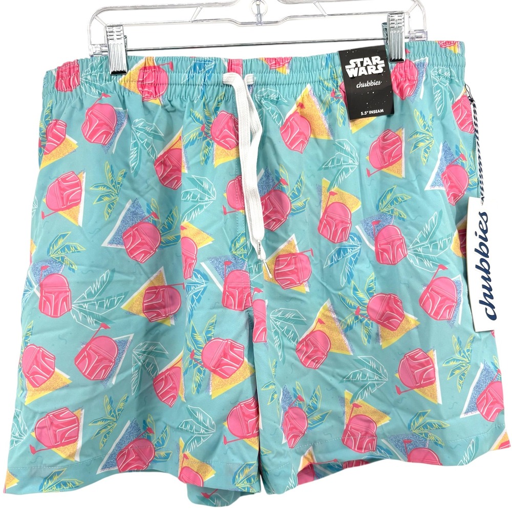Chubbies Star Wars Boba Fett Paradise Swim Trunks 5.5 Inseam Mens XXL New